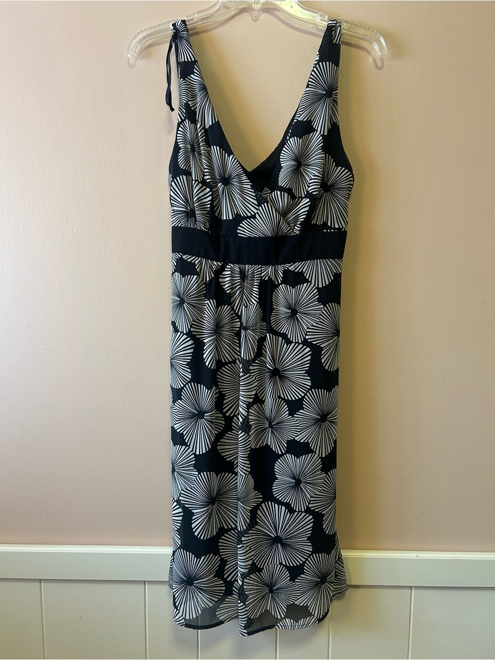 connected apparel Black and White Floral Maxi Dress